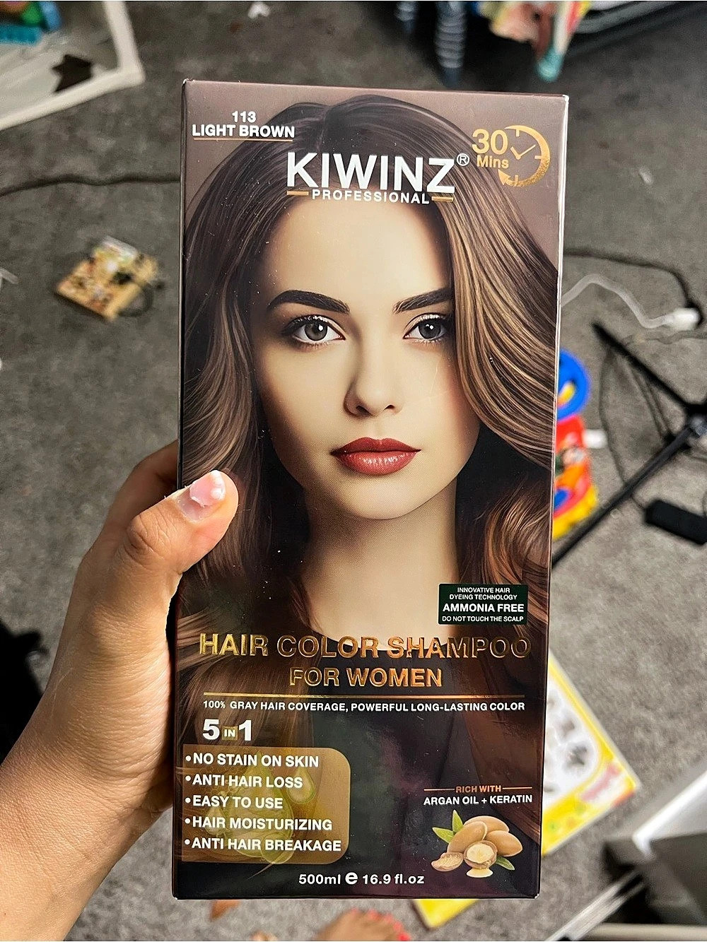 Kiwiz Professional Hair Color Shampoo Light Brown Hair Color Shampoo NWT